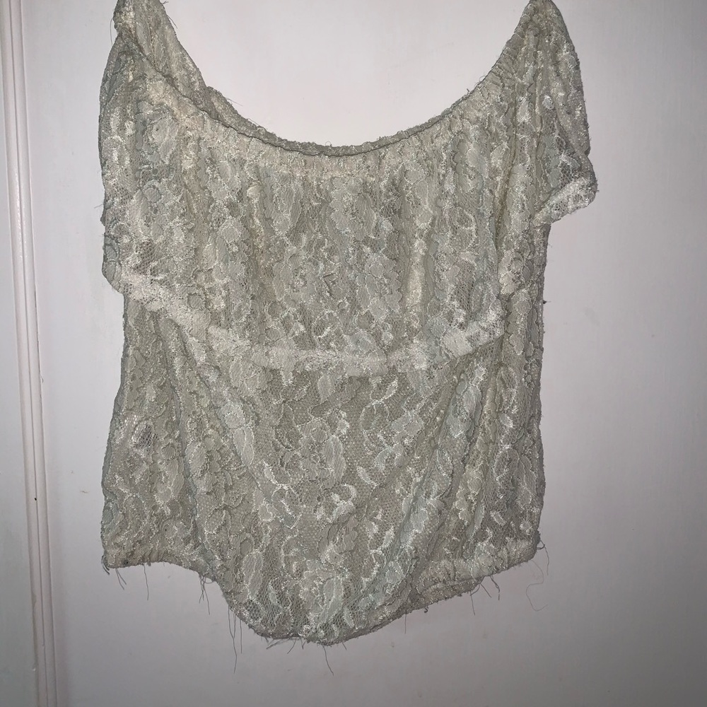 Lace see through tube top